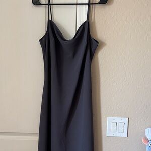 Calvin Klein Black Cowl-Neck Slip Mini Dress